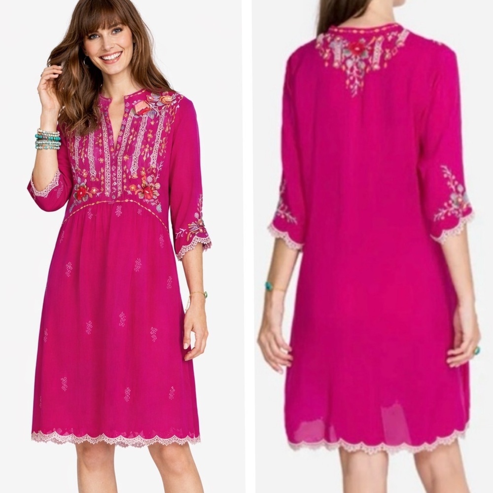 Johnny Was heavily embroidered Diega tunic dress NWT RARE